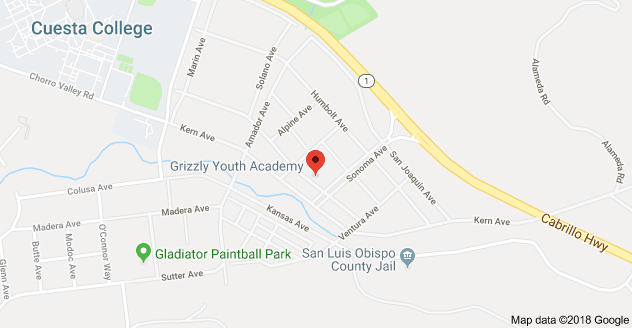 Map to Grizzly Youth Academy