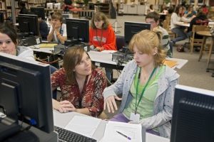 students working on computers