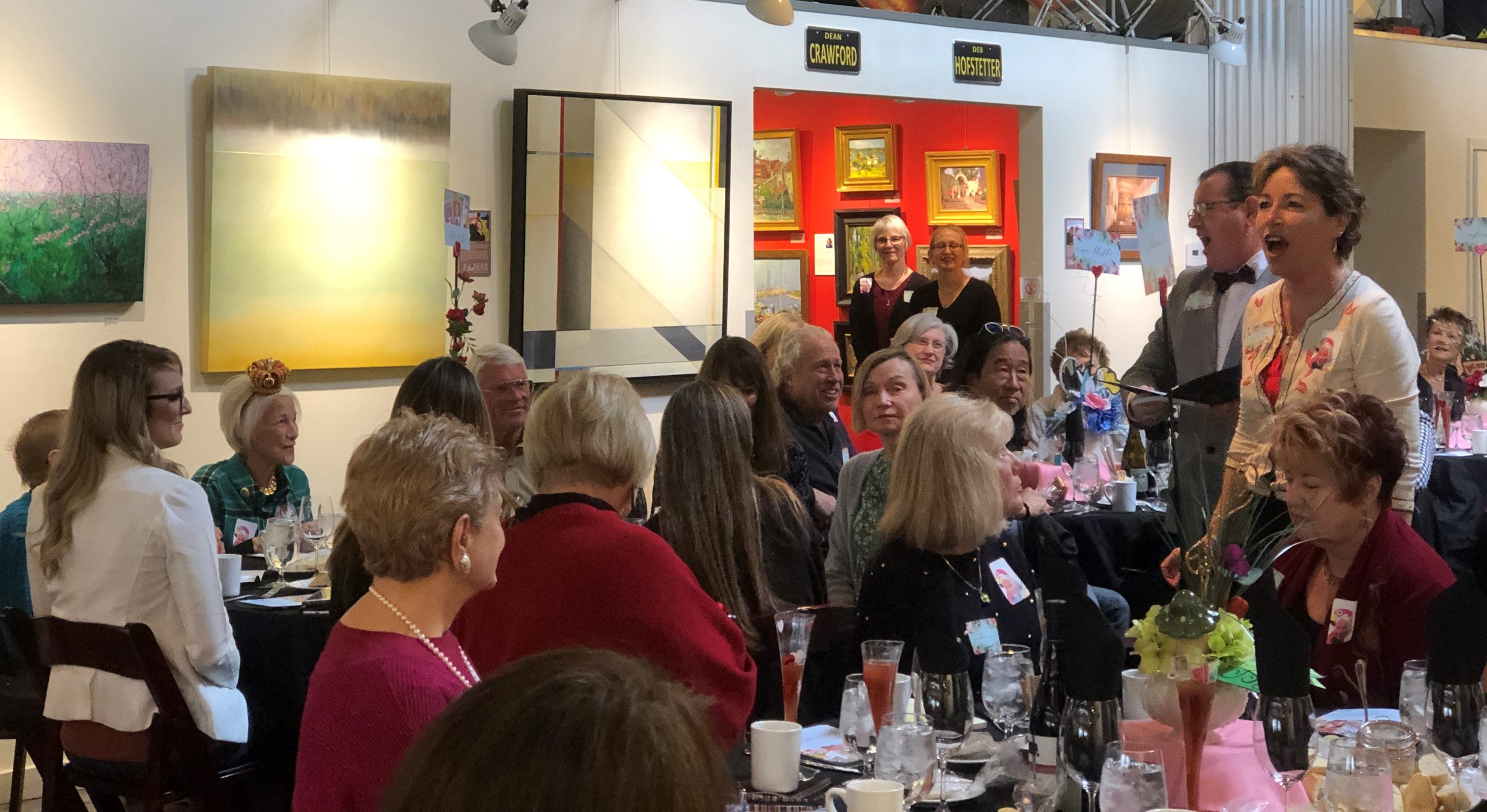 Dr. Brescia and Marjorie Hamon sing at undraiser