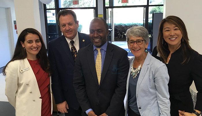 Tony Thurmand, State Superintendent of Public Instruction, along with Dr. Brescia, County Superintendent of Schools, Susan Salcido, County Superintendent of Schools, Santa Barbara COE, and Santa Barbara COE staff