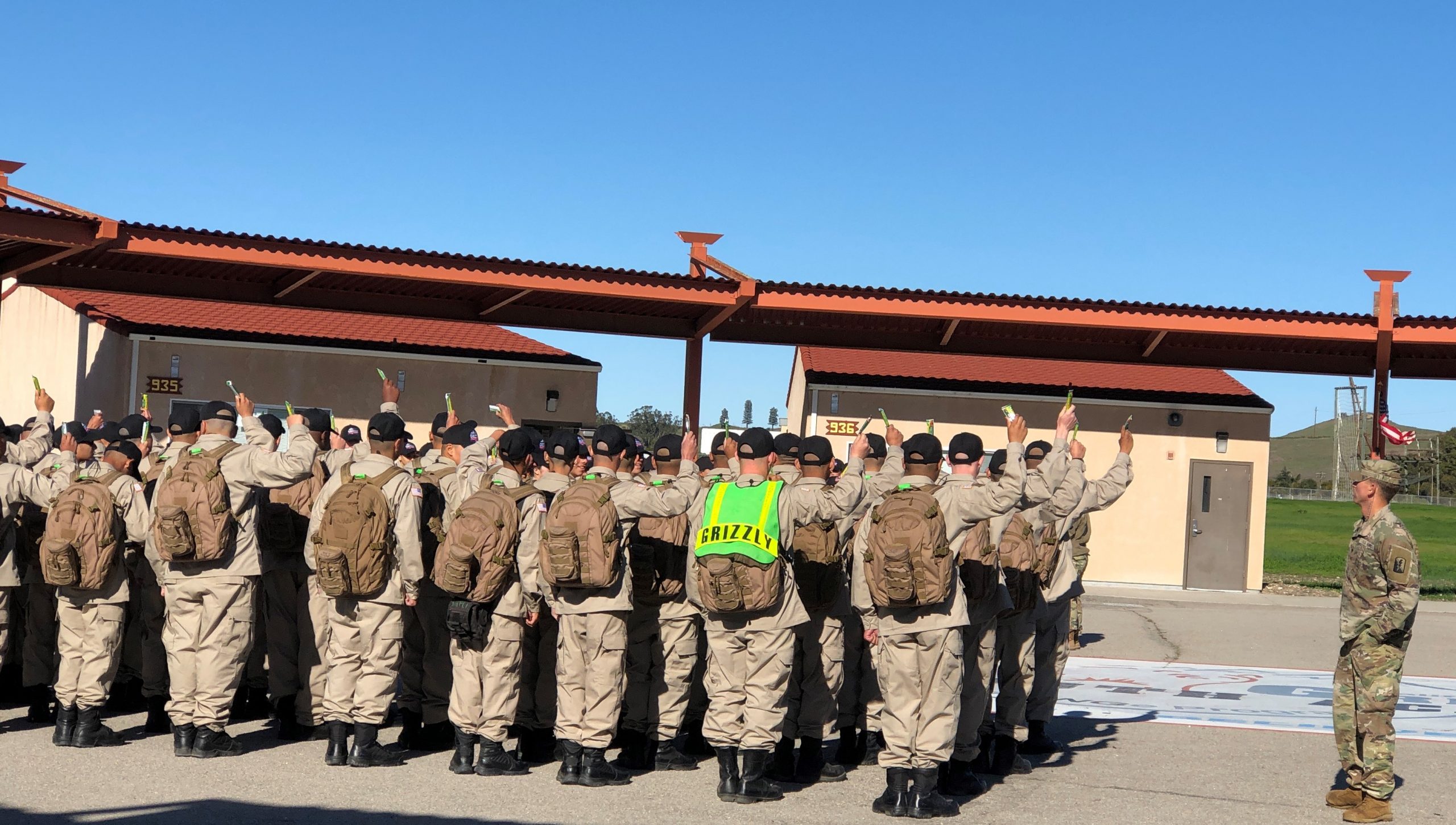 New Grizzly Cadets line up for Snack break