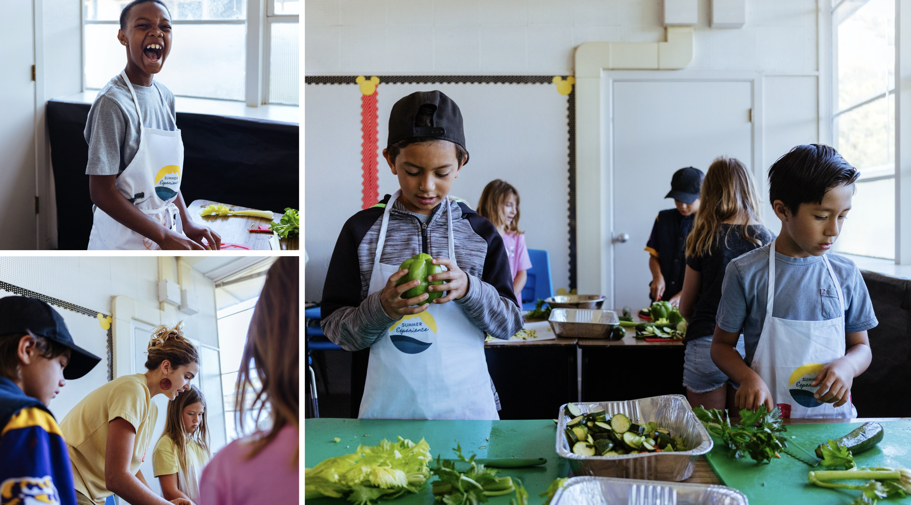 Students exploring nutrition through hands-on food preparation
