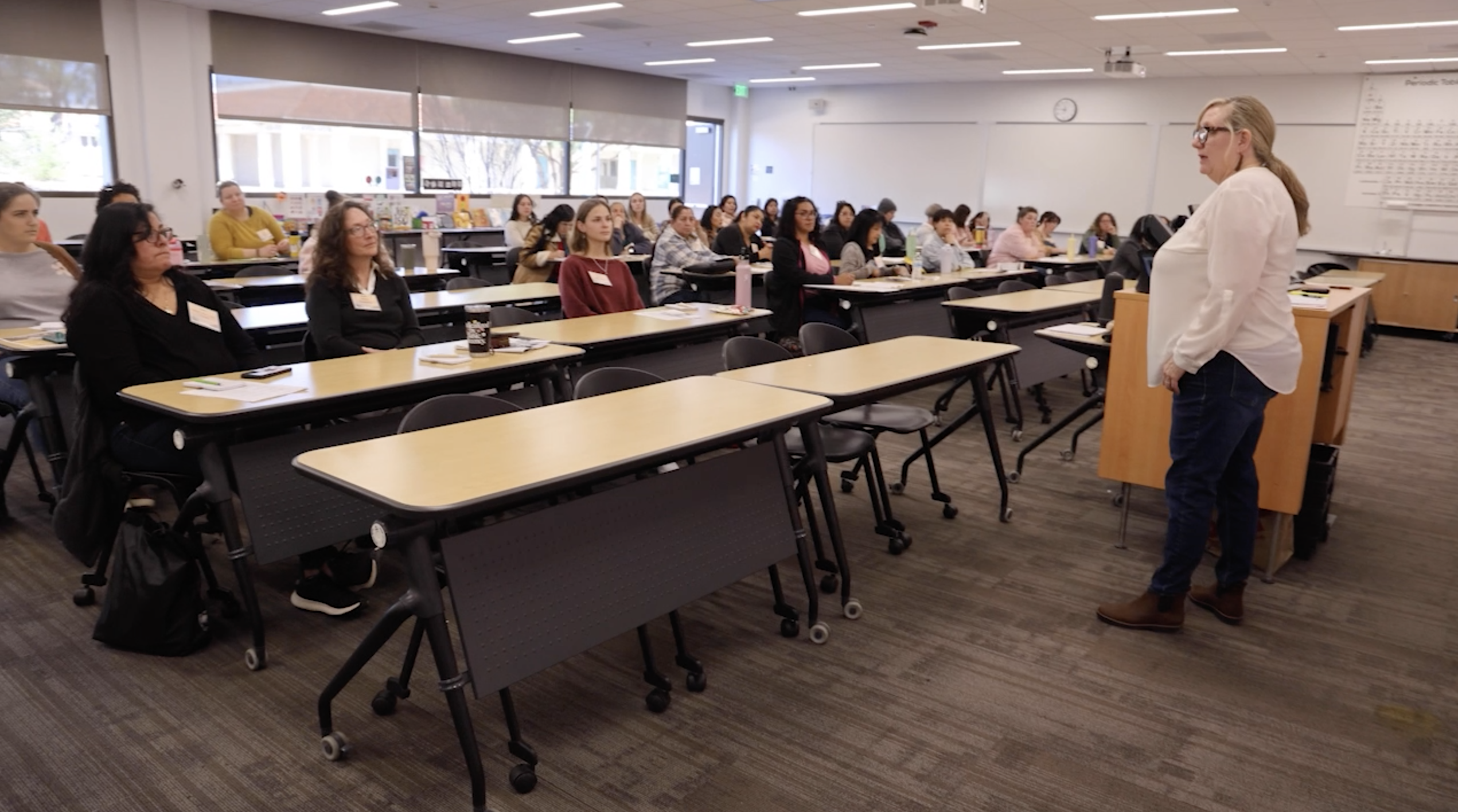 Megan Gretona, Early Education Manager for Kern County Superintendent of Schools, teaches a course to conference attendees.